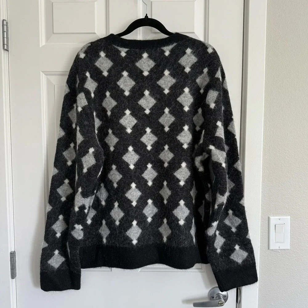 The Kooples Alpaca Blend Lux Diamond Pattern Sweater Size XXL‎ NWT Oversized